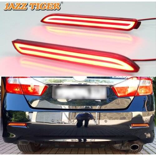 2-in-1 Functions Car LED Rear Fog Lamp Brake Light Rear Bumper Decoration Lamp For Toyota Vellfire 2005 - 2014
