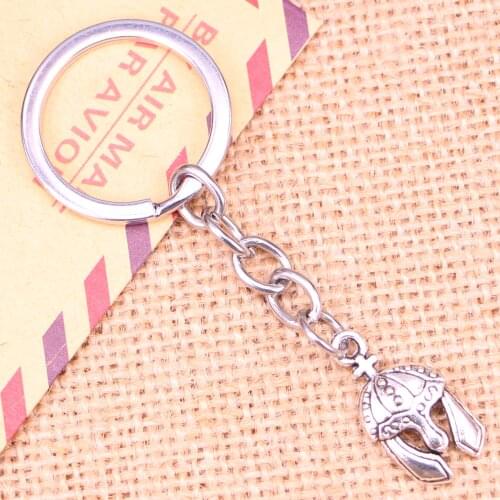 20pcs New Fashion Keychain 24x12mm soldiers helmet Pendants DIY Men Jewelry Car Key Chain Ring Holder Souvenir For Gift