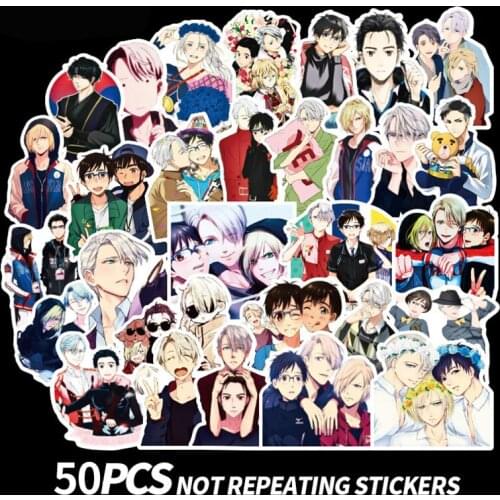 50Pcs YURI!!! On ICE Graffiti Stickers Anime Stickers For Motorcycle Luggage Laptop Bicycle Skateboard