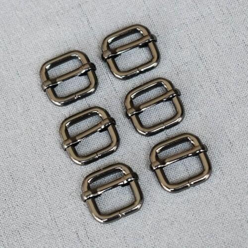 50 Pieces 15mm Gun Black Metal Slider Tri-glide Buckle use for Bag Strap Clasp Handbag Web Belt Adjust Round DIY 15LXK-q
