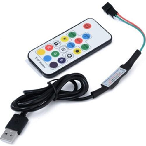 5V USB LED Controller 17Key SP104E RF Wireless Remote Control For WS2811 WS2812B SK6812 full Color RGB LED Strip light