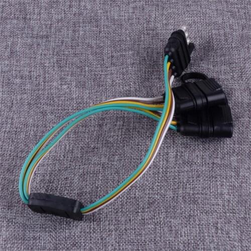 DWCX 45.5cm Truck Trailer LED Tailgate Light Bar 1 Male & 2 Female Flat Y-Splitter Harness Adapter Plug Light Wiring 4 Pin