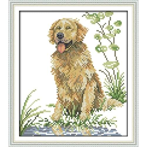 Everlasting Love Poolside Hound Chinese Cross Stitch Kits Ecological Cotton Stamped 14 11CT DIY Gift Wedding Decoration For Home