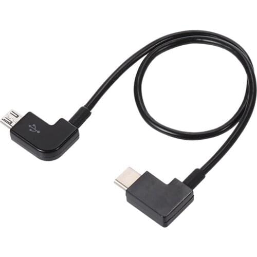 Qywo Remote Controller Data Cable 30CM angled Type-C USB C to angled Micro USB for DJI Mavic Pro Mavic Pro RC Accessories