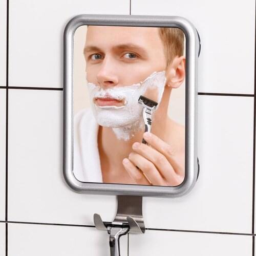 Bathroom Suction Cup Antifogging Cosmetic Mirror Aluminum Alloy Frame Hook Round Mirror Suction cup wall mounting Vanity Mirror