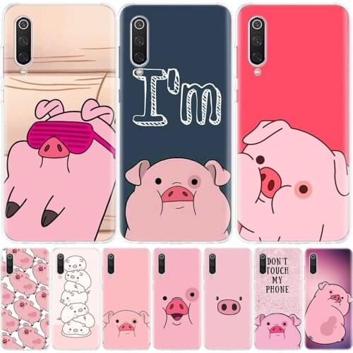 Cute PINK Kawai Pig Cover Phone Case For Xiaomi Mi Note 10 11 9 8 10T 9T CC9 5X 6X Pocophone F1 X3 F2 Pro Lite A1 A2 A3 Coque