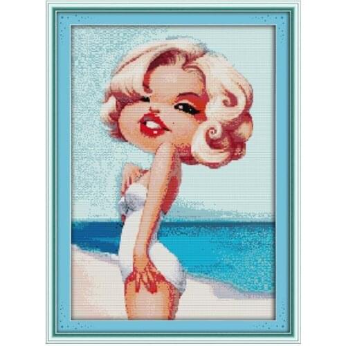 Joy Sunday Counted Cross Stitch Kits Embroidery Needlework The Seaside Monroe Stamped Patterns Thread 11CT 14CT Print Fabric Set