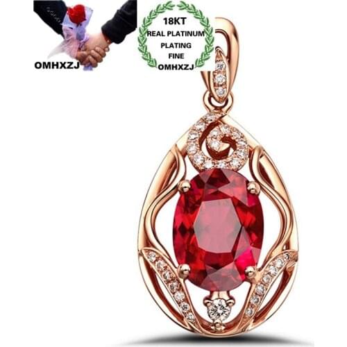 OMHXZJ Wholesale CA499 European Fashion Woman Party Birthday Wedding Gift Water Drop Zircon 18KT Rose White Gold Pendant Charm