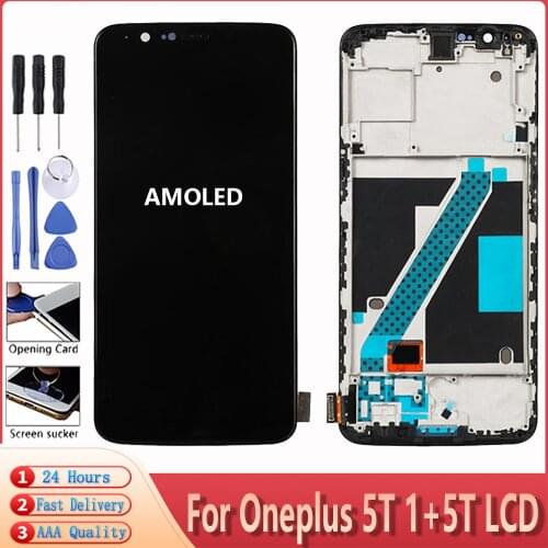 Original 6.01" LCD For Oneplus 5T 1+5T LCD Touch Screen With Frame Replacement AMOLED Display For One Plus 5 T A5010 LCD