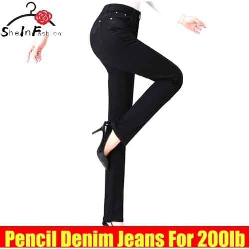 Brand Pants 2020 Scratched Straight Elastic Skinny Jeans Women Fashion Womens Clothing Jeans Full Length Pants Plus Size