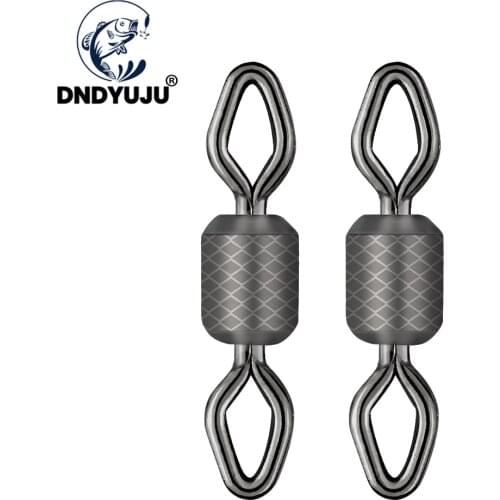 DNDYUJU 50pcs Size6-12# Embossed Fishing Connector Ball Bearing Swivel Solid Ring Barrel Rolling Lure Goods For Sea Fishing Tool
