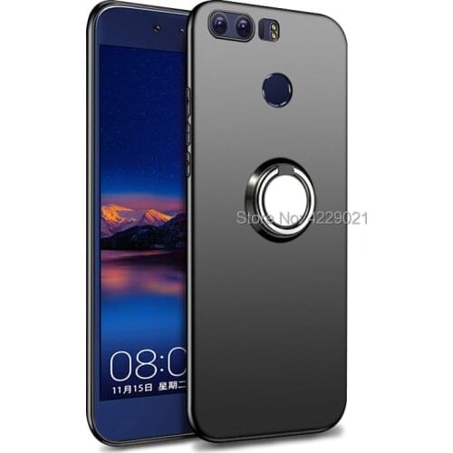 Luxury Silicone Case For Huawei Honor 8 FRD-L19 FRD-L09 Cover With Magnet Metal Ring Holder Stand Soft TPU Case Huawei Honor 8