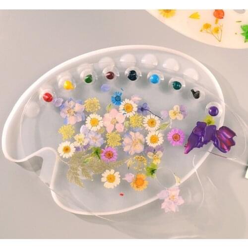 Handmade Artist Paint Palette Resin Casting Mold Oval Shape Art Palette Resin Mold DIY Oil Paint Pallete Painting Molds