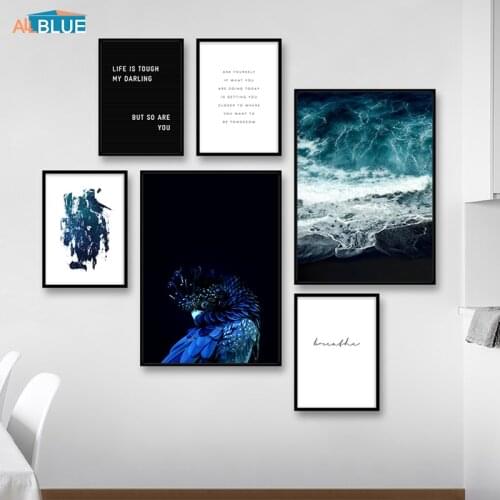 Scandinavian Abstract Posters And Prints Parrot Sea Landscape Canvas Painting Wall Art Pictures For Living Room Quote Home Decor