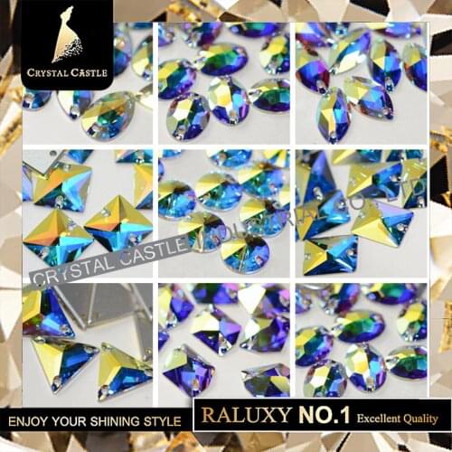 Mix Size Shape Luxury Grade 5A Glass Sewing Crystal AB Flatback Rhinestones Sew On Strass Crystal Stone For Bridal Shoes Dress