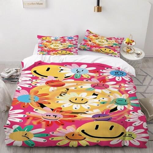 Comfortable Duvet Bedding Set 3 Pieces of Flower And Skull Printed Bedding Set Printed Duvet Cover Set