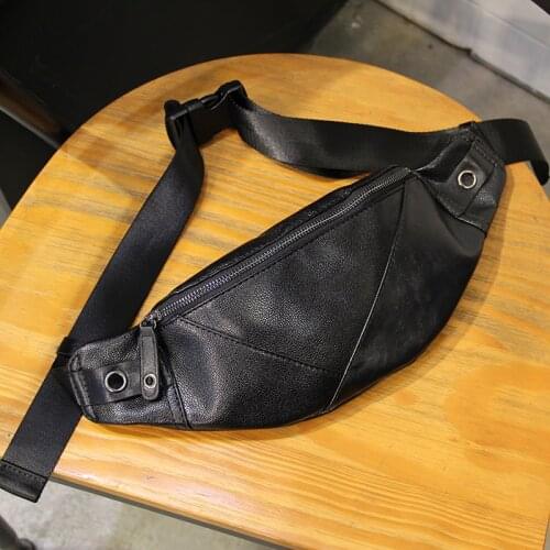 Xiao.p Fashion High Quality PU Leather Men Belt Bag High-quality Waterproof Waist Bags Mens Single Shoulder Crossbody Chest Bag