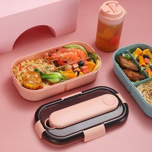 Japanese Lunch Box For Kids Worthbuy Microwave Plastic Food Container With Compartment Tableware Leak-Proof Bento Box Food Box
