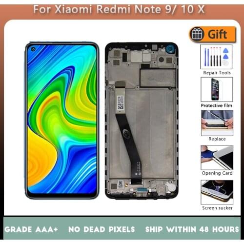 6.53” For Xiaomi Redmi Note 9 Lcd Display Touch Screen Digitizer Assembly Replacement With Frame For Redmi 10X 4G