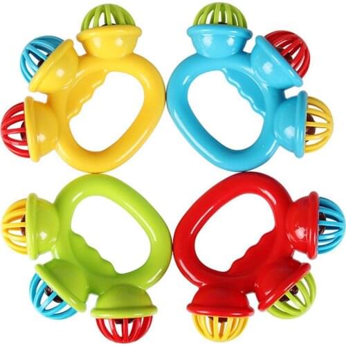 1Pcs Baby Rattle Toys Colorful Hand Shaking Rattle Bell Baby Developmental Musical Toy Xmas Gift Educational Toy