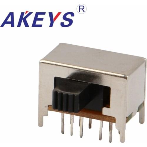 10PCS SK-24D01 2P4T Double pole four throw handle heights 4.0mm slide switch side insert 10 pin with 4 fixed pin