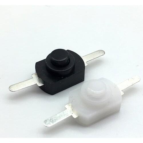 10pcs/lot 12*8MM DC30V 1A Black White Flashlight Switch 1208YD On Off Mini Push Button Switch for Electric Torch