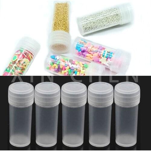 100 Pcs 5g Plastic Test Tubes Vials Sample Bottle Powder Craft Bottles Small Medicine Pill Capsule Storage Container Screw Cap