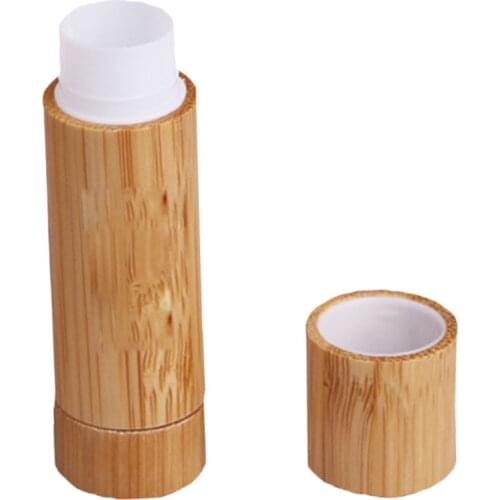 2Pcs Empty Bamboo DIY Lipstick Lip Balm Gloss Tubes Containers Crayon Chapstick Deodorant Tube Pipe Bottle Case Cosmetic Holder