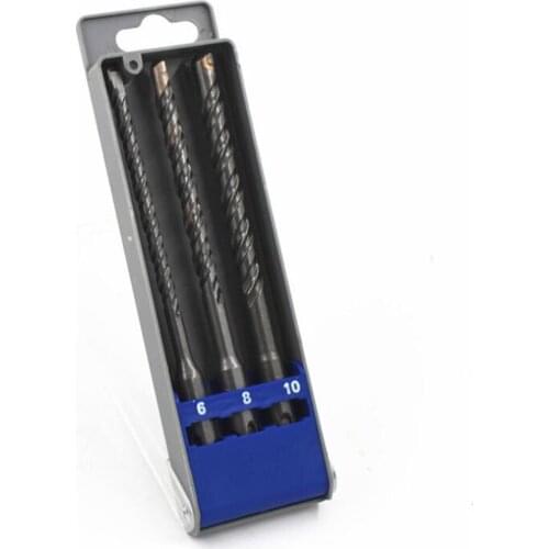 3PCS/Box 6 8 10mm SDS Plus Hole Saw Drilling 160mm Electric Hammer Drill Bits For Wall Concrete Brick Masonry Bit Tools