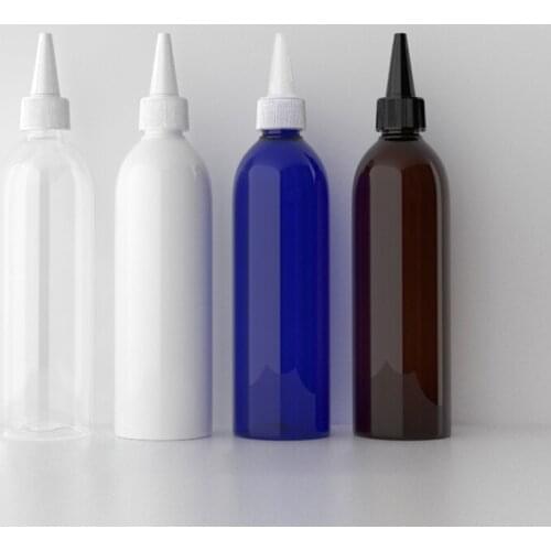 30pcs 250ml brown Plastic Bottles With Pointed Mouth Caps 250cc liquid Empty Black Bottle Containers With Lid,Shower Gel Vial