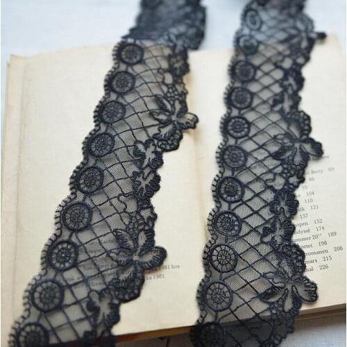 5 Meters Beautiful Blue Lace Trim Embroidered Lace Trimming 67MM Embroidery Lace Ribbon