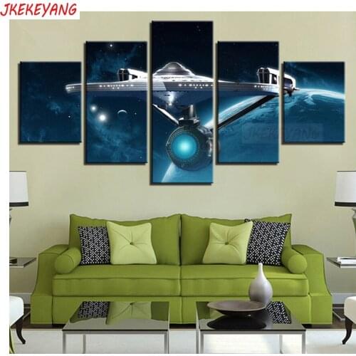 5pcs full square mosaic,5d diamond painting spaceship diy diamond embroidery crafts home decoration Y3121