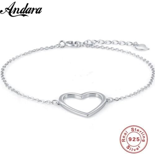 2 Color 100% 925 Sterling Silver Bracelet Women Silver Link Chain Love Heart Charm Bracelet For Women Romantic Wedding Jewelry