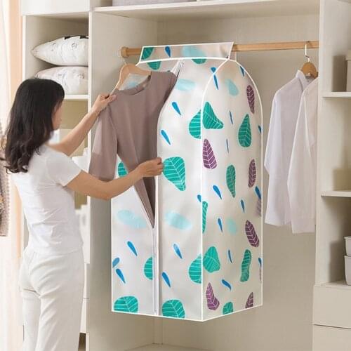 Clothing Cover Hanging Organizer 3D Zipper PEVA Dust Clothes Cover Clothes Storage Print Wardrobe Suit Bags Closet Hangers Case