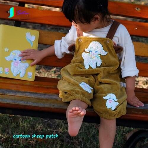Home Make Baby Lamb Kid Clothes Repair Shoe Hat Bag Book Decoration Self-Adhesive Animal Cute Sheep Patch S0981L