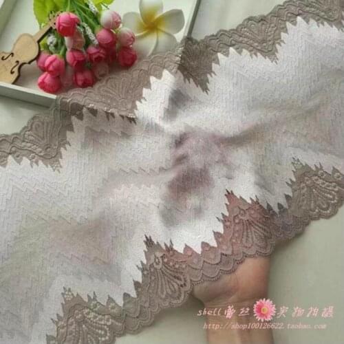 1 Meter High Quality Stretch Elastic Lace Trim Coffee Lace Fabric For Sewing Crafts Decoration Lace Home Accessories 23CM Width