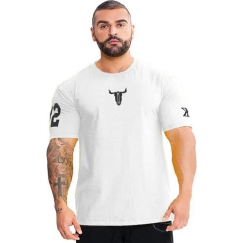 New fitness Jogging Short sleeve Tight T shirt Men Casual Cotton Streetwear Gyms Fitness T-shirts Homme Workout Tops Tees