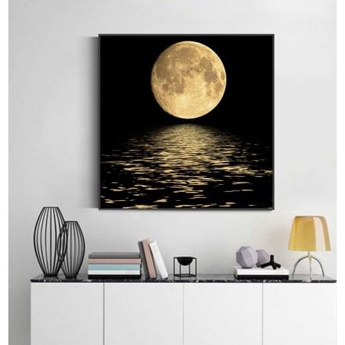GoldLife Space Landscape Planet Canvas Painting Moon Posters And Print Modern Wall Art Picture For Living Room