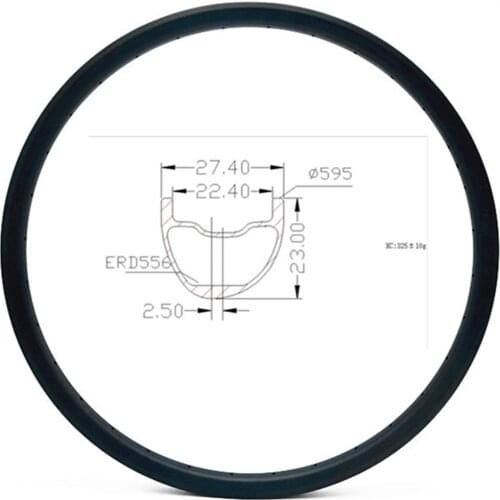 Graphene carbon mtb disc rims 27.5er 27.4x23mm tubeless mtb disc rim asymmetry carbon mtb rims bicycle rim 325g bike wheel