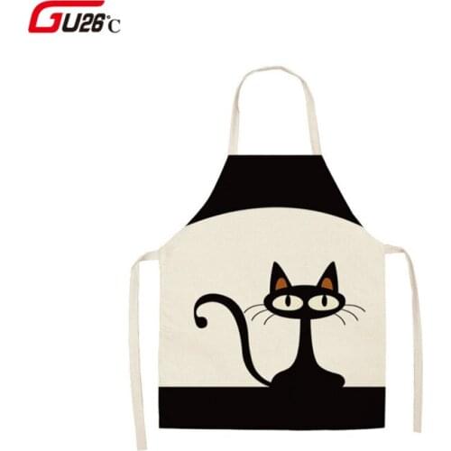 Cat Pattern Cotton Apron Japanese Casual Craft Cooking House Shop Painters Workwear Kitchen Use Cute Novelty Design
