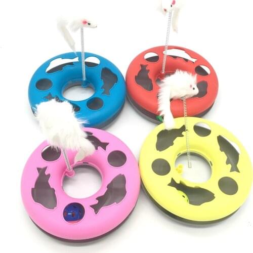 Cat Toys Spring Mice Crazy Amusement Disk Play Activity Pet Funny Toys Kitten Interactive Teaser Pet Products Toys for Cats Dogs
