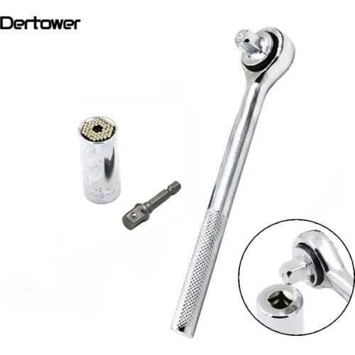 Multi Function Socket Wrench Head 3/8" 7-19mm Power Drill Adapter Car Universal Sleeve Ratchet Wrench Hand Tools
