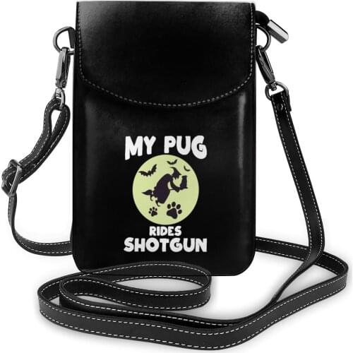 Pug Shoulder Bag Retro Leather Business Women Bags Woman Gift Purse