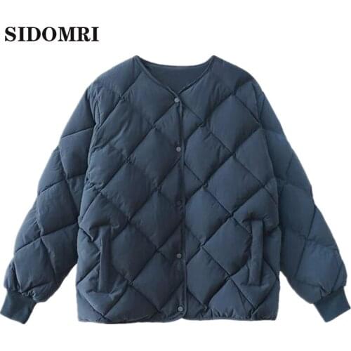 2021 New Winter Women Down Coat Ultralight Collarless Duck Down Jacket Portable Female Padded Parkas O-Neck Puffer Overcoat