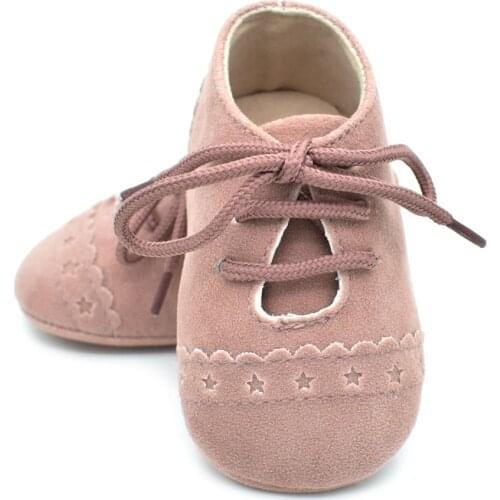 Hot sale New Design baby leisure shoes infant anti-slip Soft soled Newborn Solid PU Suede leather boots Lace-up 8 colors
