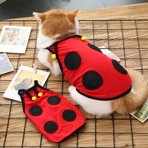 HOOPET Cat Dog Clothes Cute Coccinella Septempunctata Leisure Cartoon Cloth Puppy clothing Summer Vest