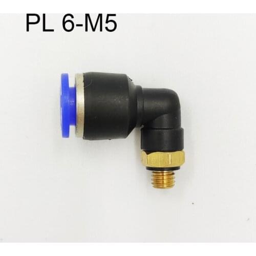 PL Elbow 100pcs Lot 6-M5 6mm Air Connector Pneumatic Fitting Quick Fittings Male Thread Push In