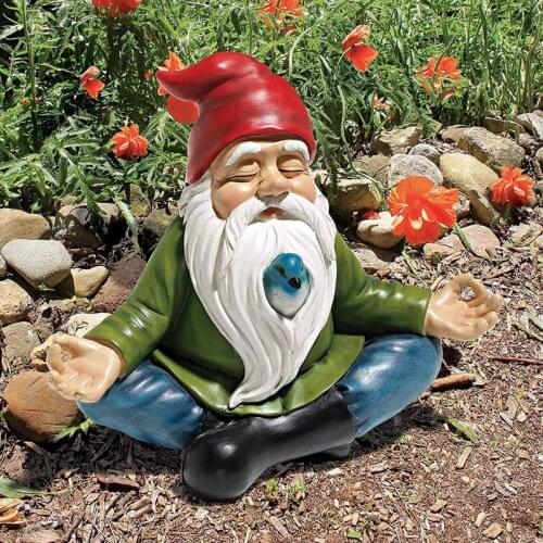 PPYY-Garden Dwarf Statue Resin Zen Garden Gnome Statue Dwarf Gnomes Ornament Figurines for Outdoor Home Garden Yard Decor