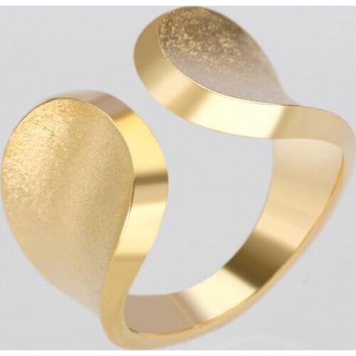 Luxury Gold Bold Rings dull polish Ring with Zirconia Stones High Quality Party Hiphop Rock wedding dresses Jewelry