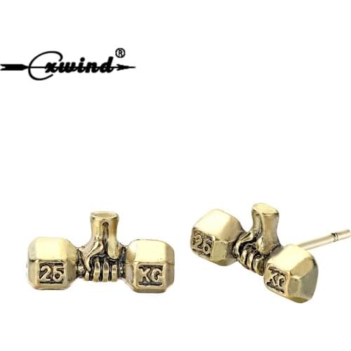 Cxwind Vintage Barbell Shape Stud Earrings Geometric Ear Studs Jewelry Viking Odins Symbol Earring Piercing Wholesale Jewelry